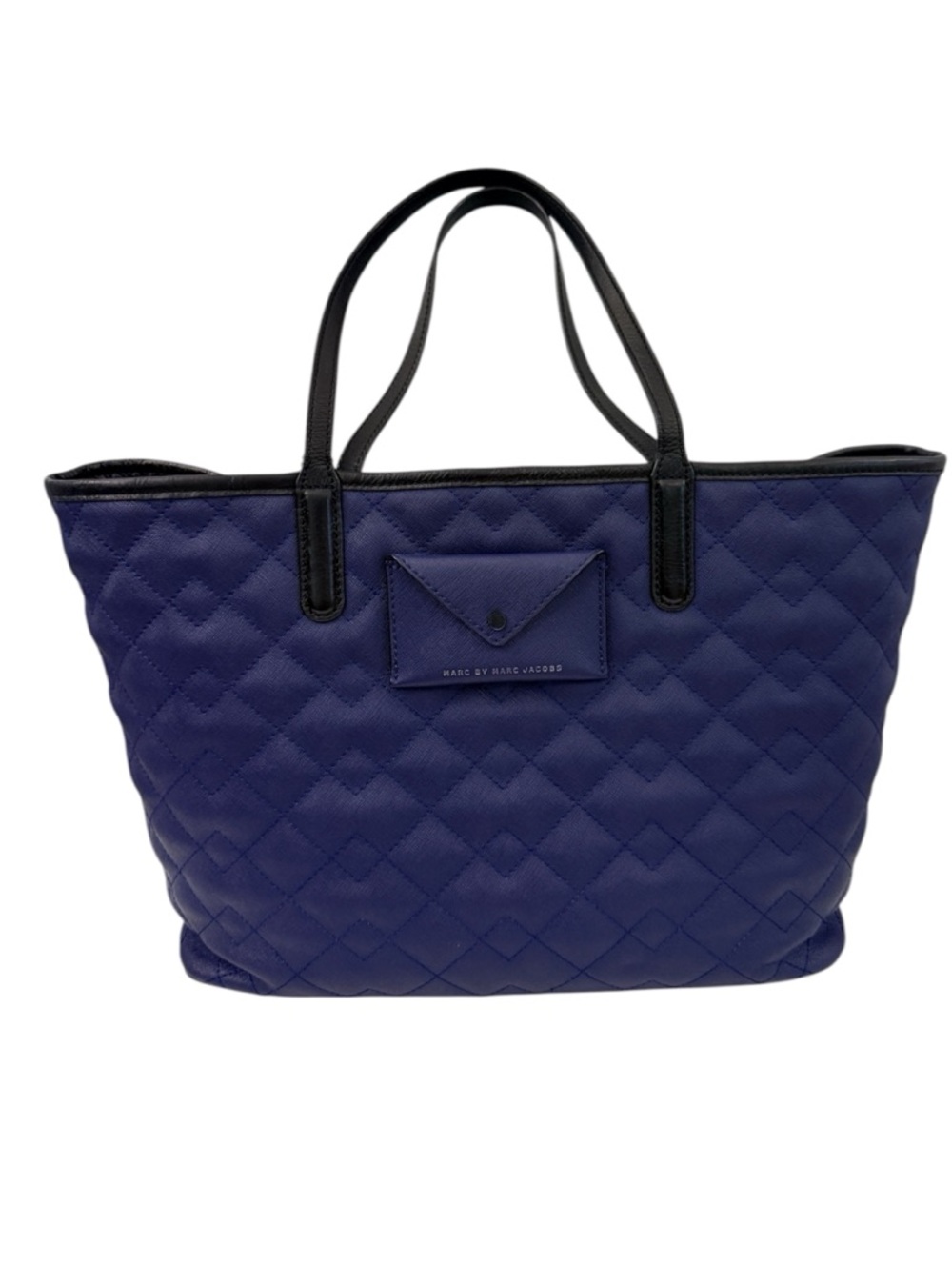 Marc by Marc Jacobs Leather Tote Blue Geometric Pattern with Change Purse